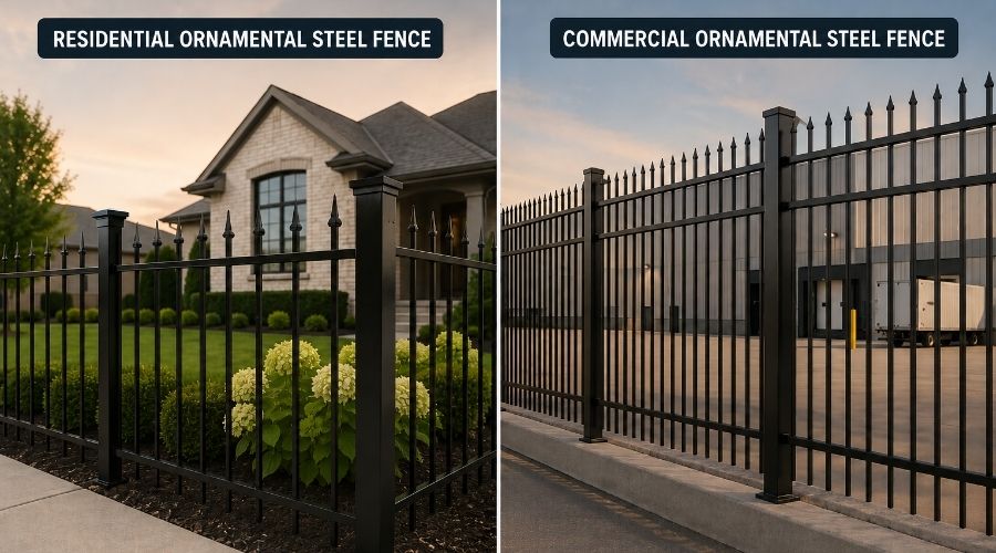 Ornamental steel fence commercial and residential Toledo OH
